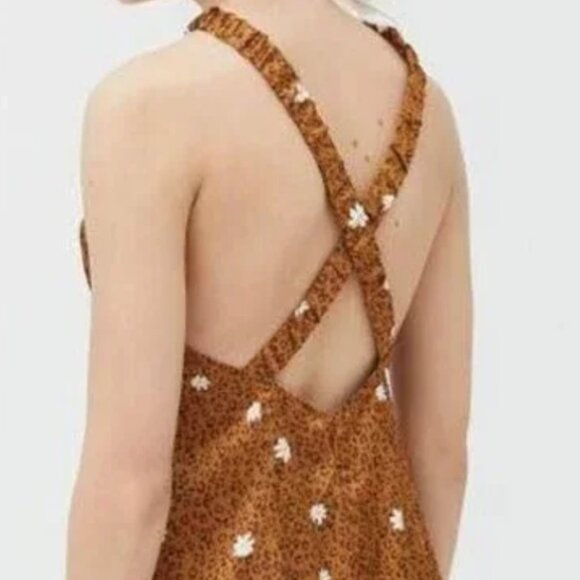 For Love and Lemons Tawney Caramel Mini Dress Cheetah/Daisies XS $180 - Picture 10 of 10